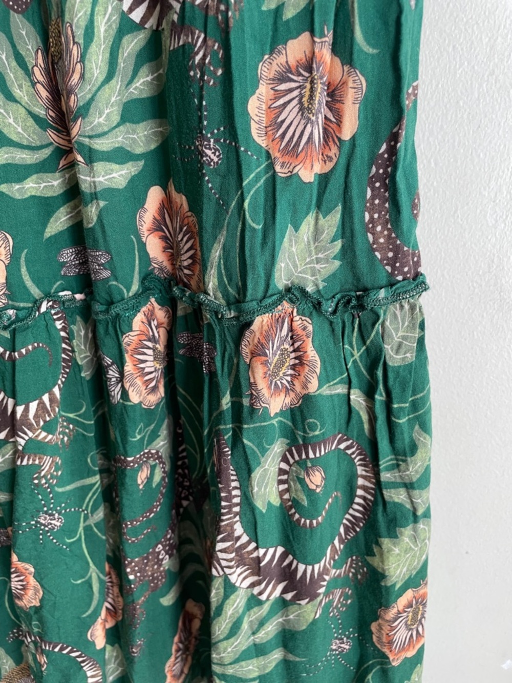 By Anthropologie Victoria Garcia Floral Flutter-Sleeve Tiered Mini Night Dress - Picture 10 of 15